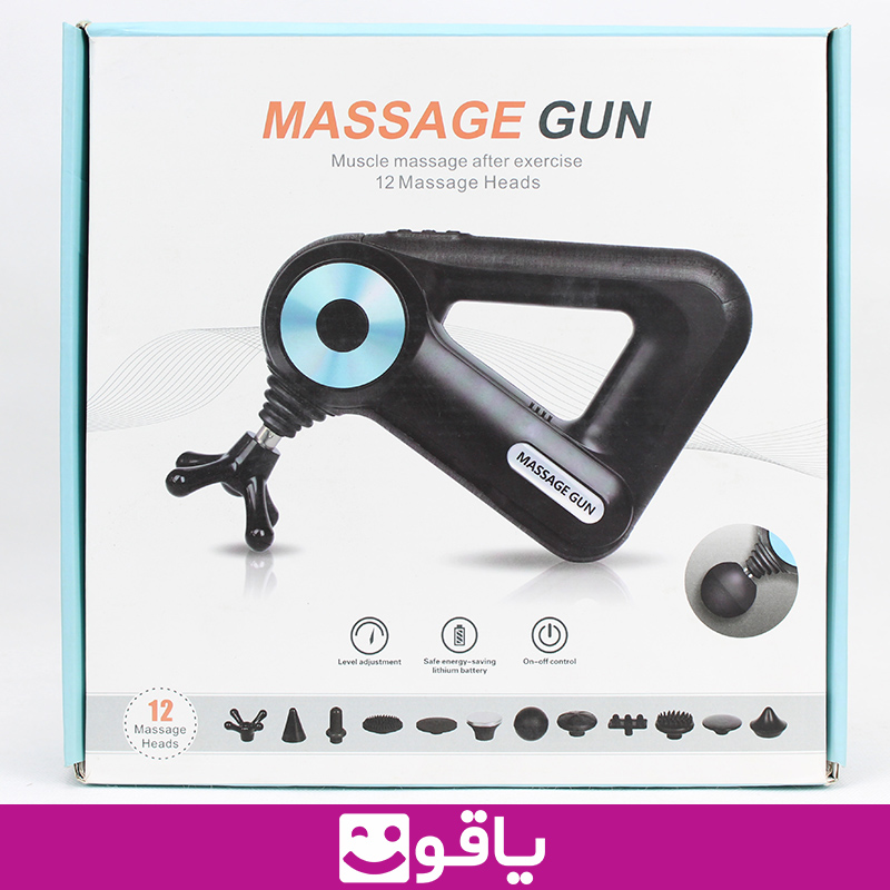 قیمت خرید massage gun دارای 12 سری قابل تعویض ماساژور ارزران ماساژور برقی مثلثی