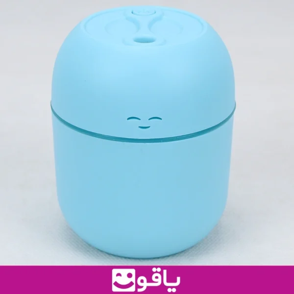 بخور سرد طرح لبخند مدل تخم مرغی رنگ آبی رطوبت ساز کوچک چراغدار 220ml 5